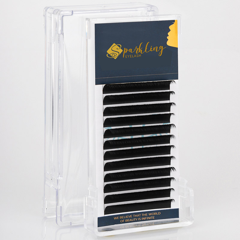 12 Strips Easy Fan Volume Lash Extensions 0.07 D Curl Coreanica PBT Lashes