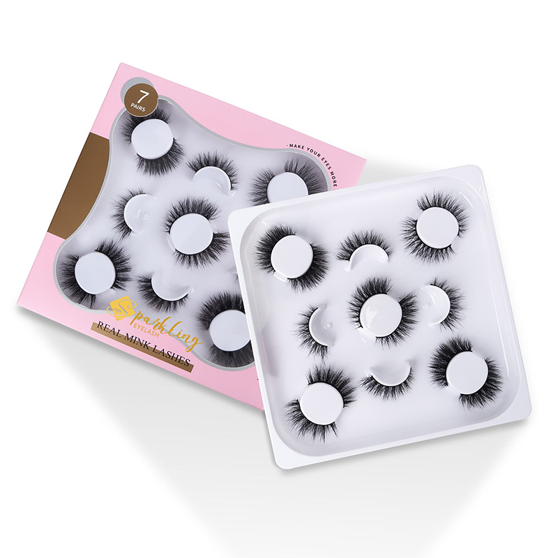 VII bina 3D Falsa cilia Naturalis Vultus Wispy Fake Eyelashes