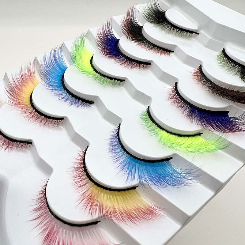 7 De Pairs Pack Color Cat Oculus Falsus Eyelashes