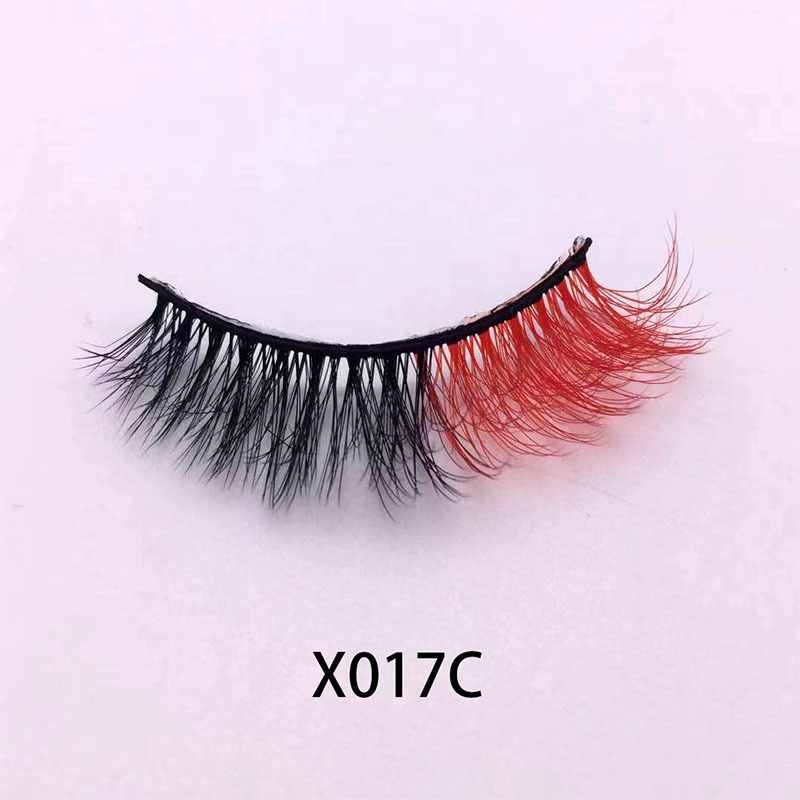 Color Faux Mink Lashes 3D Clowing Fake Fake