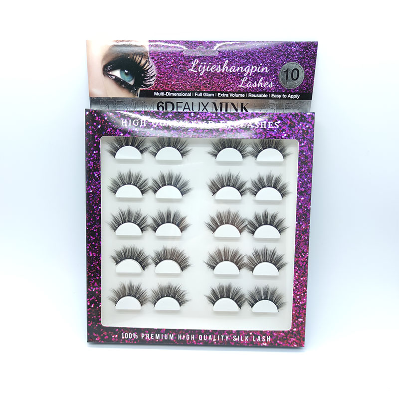 Naturalis sericum luxuriae verbera% C Handmade 10 Pairs 5D Faux mink verbera