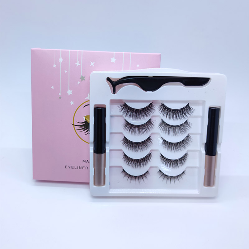 V Ornamentum Magnetic Eyeliner Ornamentum et bina de V binae Eyeliner Vultus Lashes Rutrum