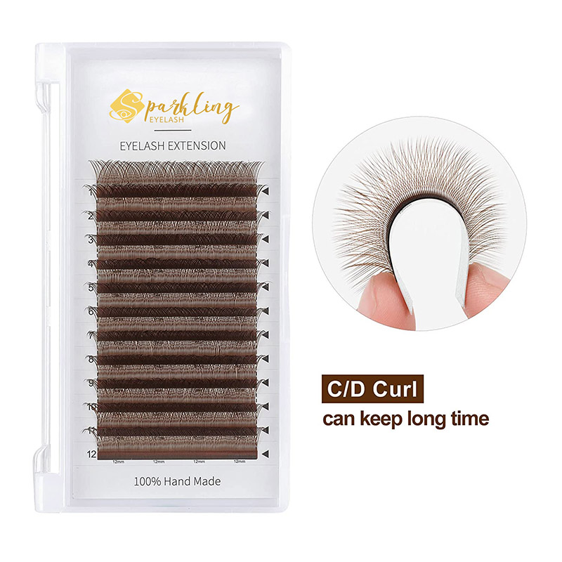 YY Eyelashes Extensio Lashes Brown C Curler 0.07mm 8-15mm Mixtum Lash